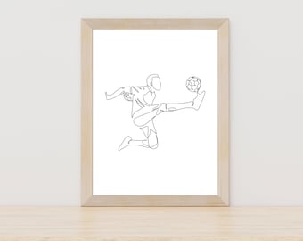 Boy Soccer Print, Soccer Boy, Teens Boy Room, Soccer Player, Football Wall Art, Minimalist Soccer Player Wall Art Print, Soccer Player Art
