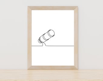 Podcast Microphone Line Art, Microphone Line Poster, Podcast Wall Art, Podcast Studio Wall Decor, Abstract Singer Wall Decor, Microphone Art