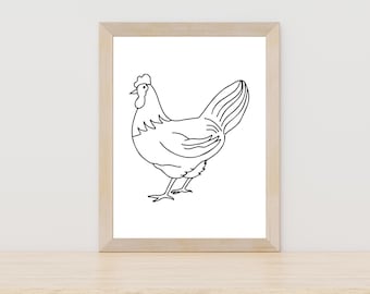 Chicken line art