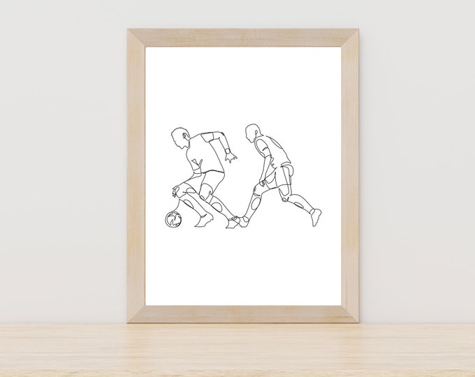 Soccer Wall Art, Soccer Players Art, World Cup Poster, Soccer Ball, Field Poster, Soccer Prints, Soccer Gift for Him,Soccer Lover Wall Decor