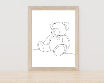 Teddy bear line art