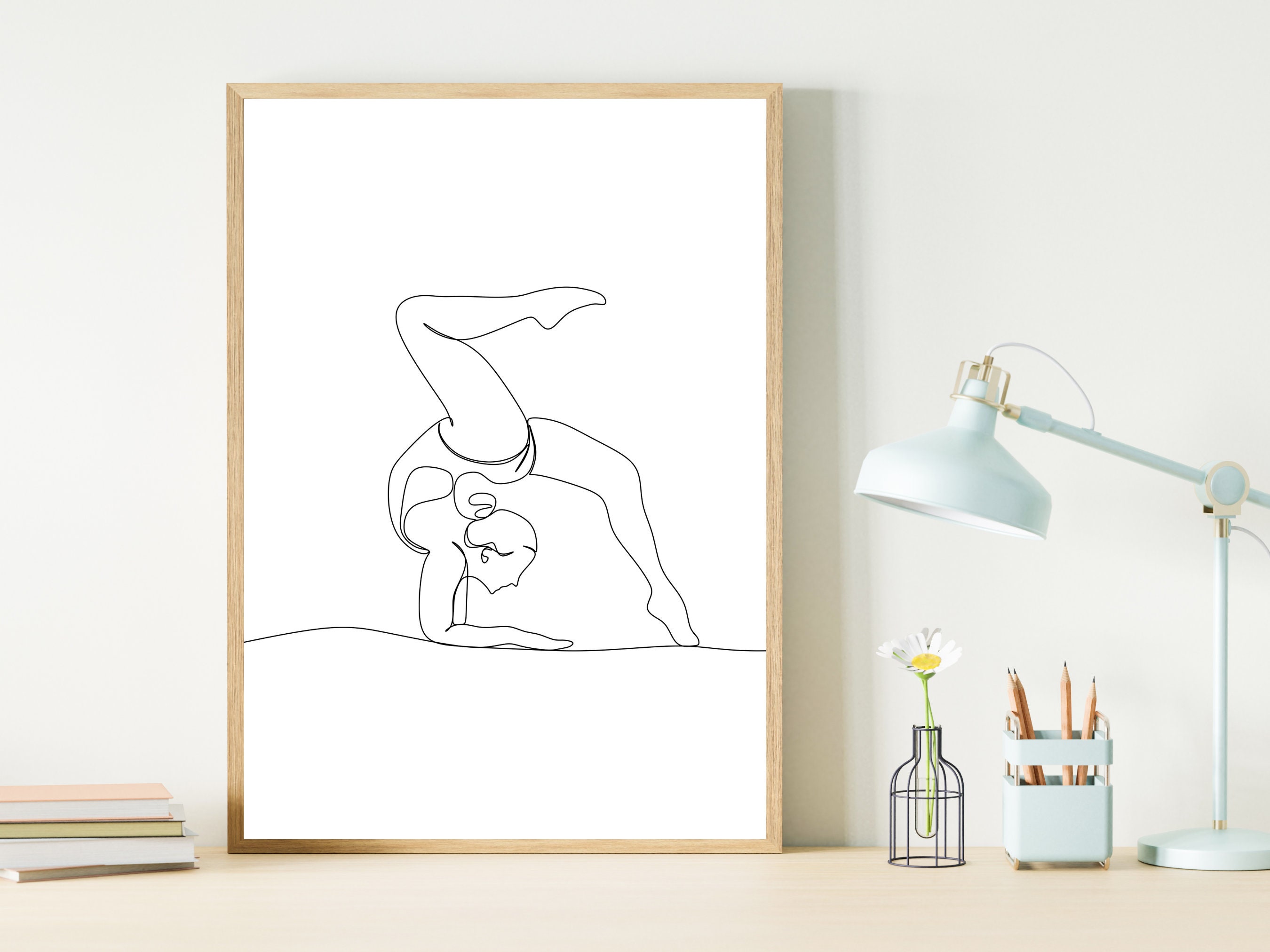 Gymnast Line Art Gymnastics Wall Art Gymnast Gift for Gymnastics Girl Gymnastics Print