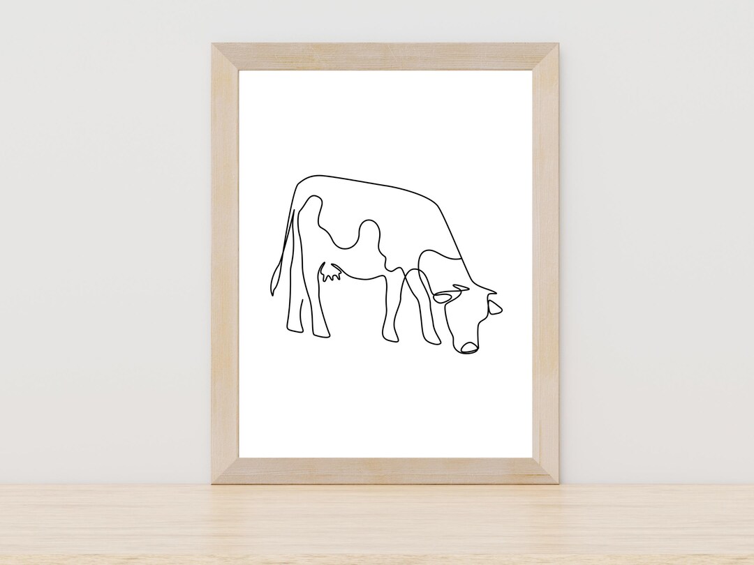 Cow Line Art - Etsy