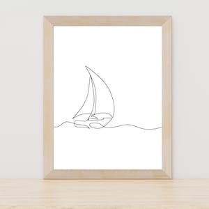 Sailboat Line Art Sailing Line Art Sailboat Abstract Print SailboatPrint Sailboat Poster Sailboat Photography Fathers Day Gift Retirement