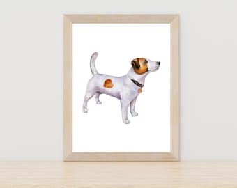 Jack Russel Terrier watercolor painting