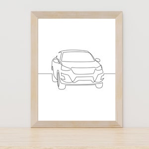 Car Line Art Vehicle Wall Art Car Lovers Gift for Boyfriend Cool Car Gift Car Line Art Portrait Sport Car Portrait Line Art Car Drawing Art