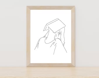 Abstract Woman Reading Book Line Art Print, Female Reading, Book Lover Decor, Reading Book Poster, Book Lover Gift, Female Line Wall Art