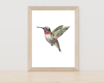 Hummingbird watercolor print