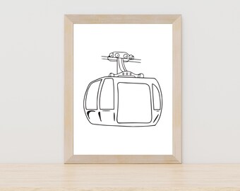 Cable car line art