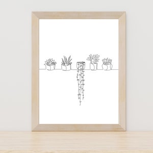 Botanische Linie Kunst, Florale Linie Zeichnung, Abstrakte Botanischer Druck, Wohnzimmer Dekor, Schwarz weiß Kunstdrucke, Botanisches Poster, Pflanze