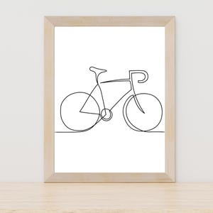 Arte lineal de bicicletas, arte mural de bicicletas, impresión minimalista de bicicletas, arte de ciclismo, decoración de bicicletas, arte de ciclismo moderno, dibujo de bicicletas, arte digital de bicicletas