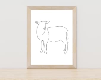 Sheep line art