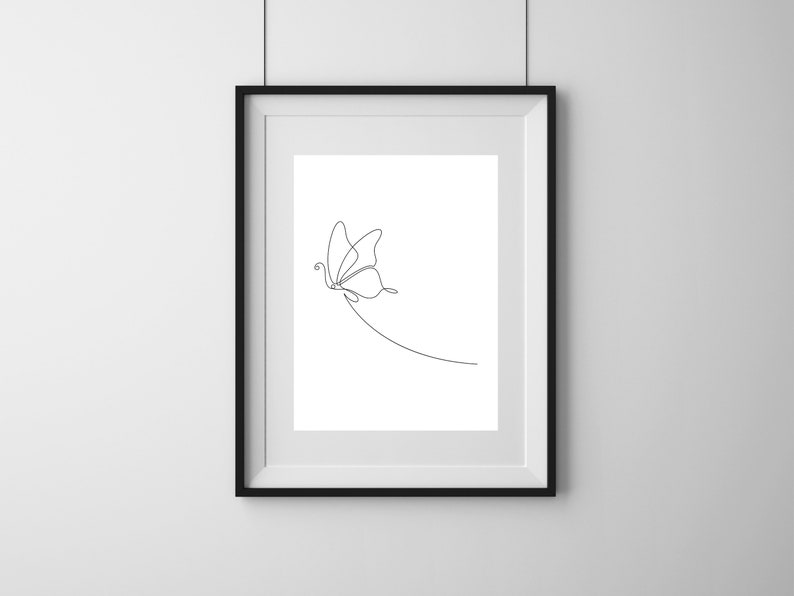 Butterflies Line Art, Line Drawing Art, Minimal Line Art, Butterfly Wall Art Print, Butterflies