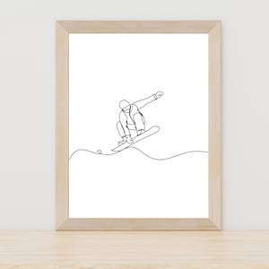 Snowboarder Print, Snowboarding Poster, Snowboarding Decor, Snowboarder Gifts, Printable Wall Art, Winter Wall Art, Snowboarder Gift, Winter