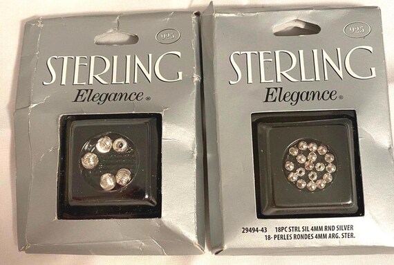 925 Sterling Elegance Beads for Jewelry Making 2 Pack