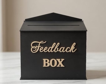Personalize Wooden Suggestion Box: Feedback Comment Box, Tips box.  Events