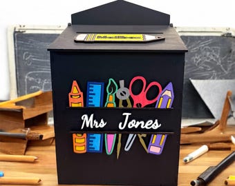 Personalized Teacher Mailbox- Classroom Decor. Back-to-school decor. Teacher gift. Book reading tracker