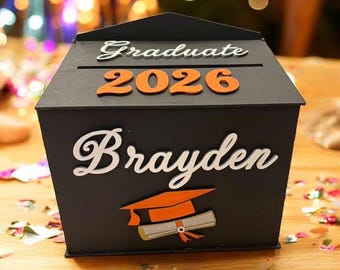 Personalized Graduation Card Box 2026: Keepsake Gift- Graduation party supplies
