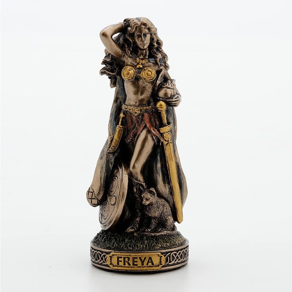 Freya Goddess of Love Miniature Collectible Figurine Statue Table Top Decor Bronze OR Color finish