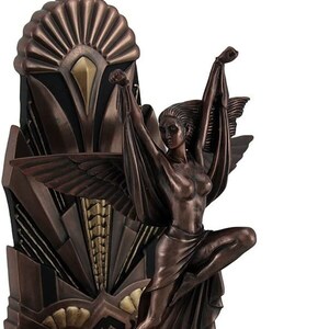 The Winged Woman OR Male Metallic Copper Finish Art Deco Single Bookend Statue home decor