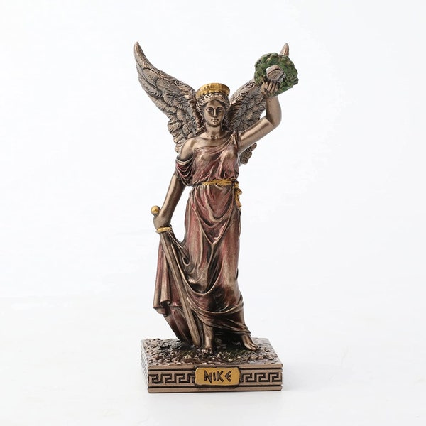Nike Greek Goddess of Victory Resin Miniature Hand painted Bronze OR White and Gold finish