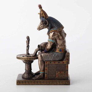 8 1/2 Inch Khnum Egyptian God of Procreation Home Decor Resin Statue Bronze Finish image 4