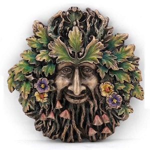 Spring Rebirth Mushroom Greenman Wall Plaque