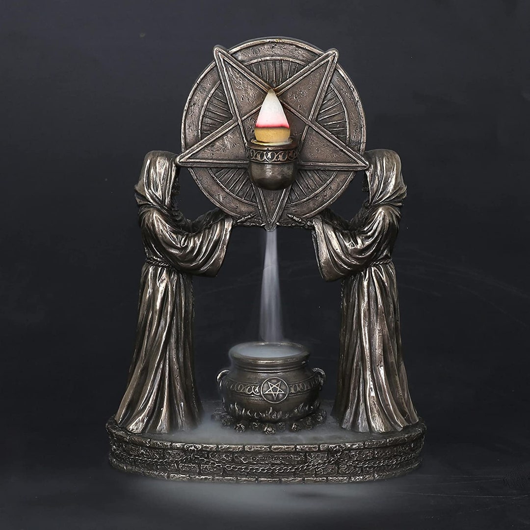 Sigil of Baphomet Occult Altar Backflow Incense Burner Resin Sculpture Bronze Finish Etsy