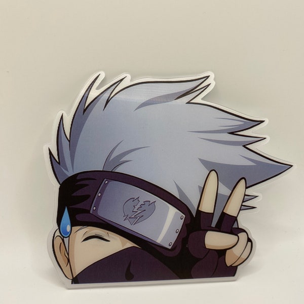 Winking kakashi 3D Sticker,Mini Anime Stickers, Anime Peeker Vinyl Stickers, Car Decals, Waterproof for Hydro Flask ,computer, The weeknd