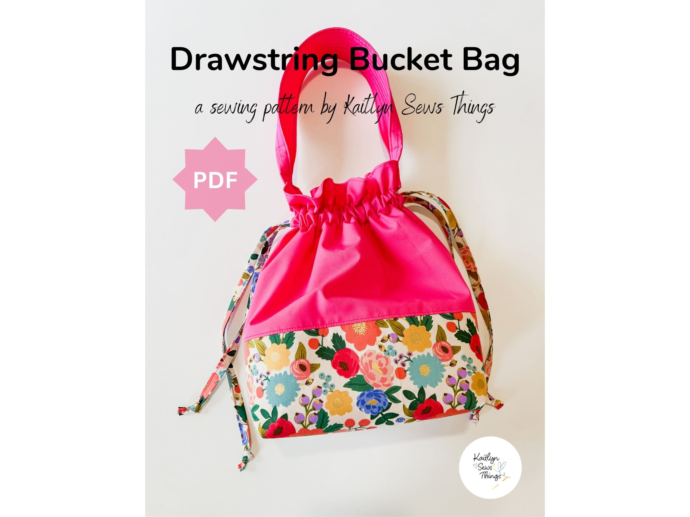 Drawstring Bucket Bag Sewing Pattern PDF Digital Download Etsy