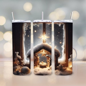 Manger scene nativity Png for 20oz Tumbler wrap
