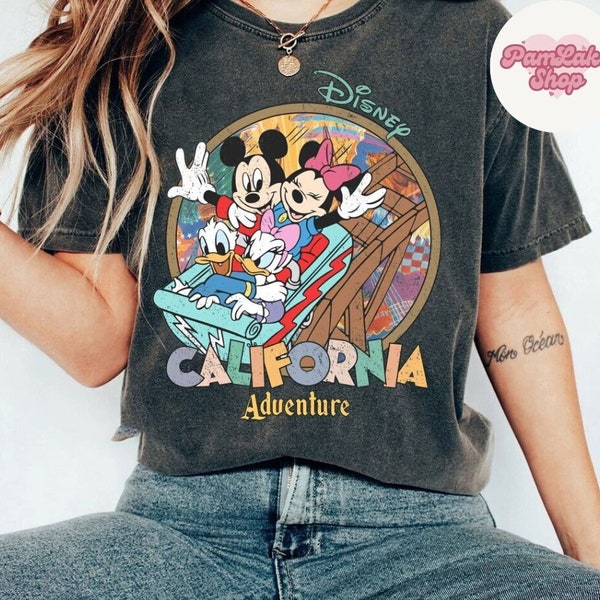 Vintage Mickey and Friends Disney California Adventure Shirt, WDW Disneyland California Family Vacation 2024, Disney Group Tee, Disney Trip