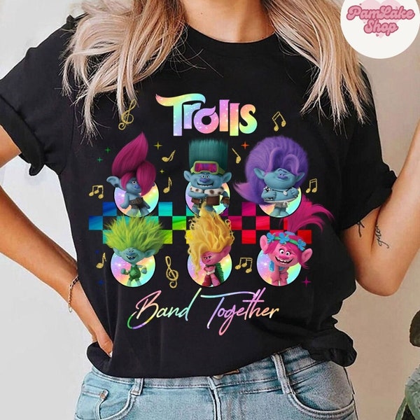 Trolls Band Together Shirt, Queen Poppy Trolls Band Squad Movie Shirt, Trolls Band Family Group Shirt, Trolls Birthday Party Outfit Matching