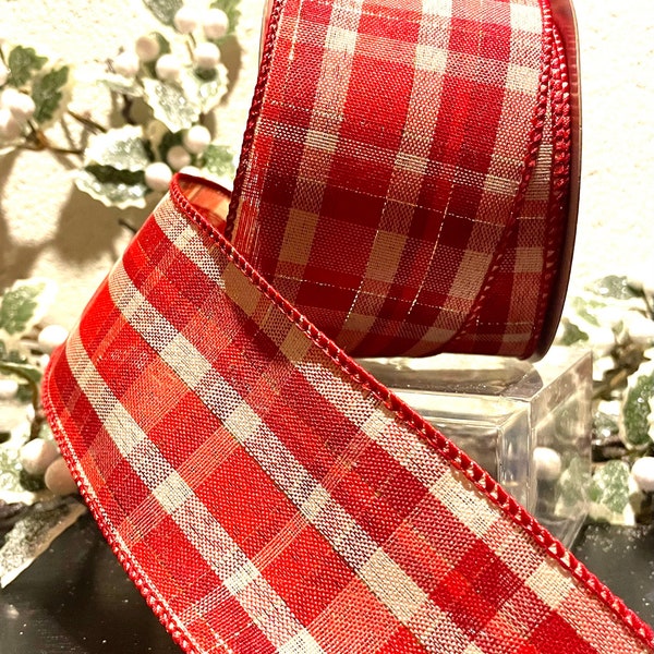 Plaid Wired Ribbon - Etsy