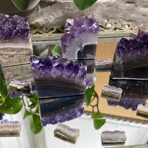 Amethyst Cut Base Slices l Third Eye Chakra l Purple Crystal