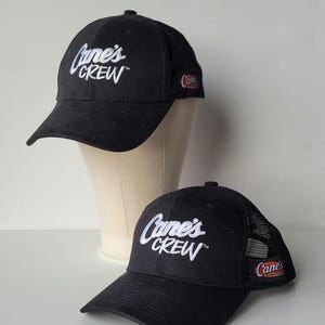 Gorra de béisbol negra y gorra de camionero de Raising Cane's Crew (algodón/poliéster)