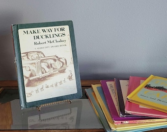 Vintage Children's Hardcover Books Lot, Classic Story Collection, Make Way For Ducklings, Dinosaurs