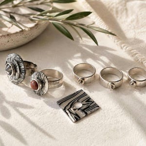 Y2K Interchangeable Stainless Steel Ring Set, Mix & Match Fashion Jewelry Accessories