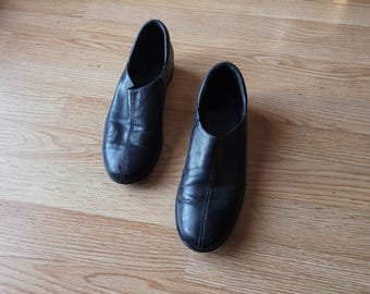 Johnston & Murphy Black Leather Loafers Womens Slip On Shoes Classic Comfort Work Office Flats