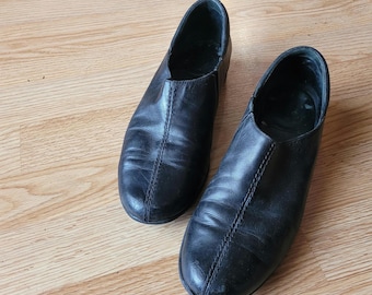 Johnston & Murphy Black Leather Loafers Womens Slip On Shoes Classic Comfort Work Office Flats