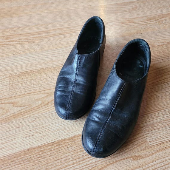 Johnston & Murphy Black Leather Loafers Womens Slip On Shoes Classic Comfort Work Office Flats