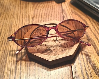 Sunglasses 1990s Vintage Y2K Eyewear Accessory orange lens brown frame