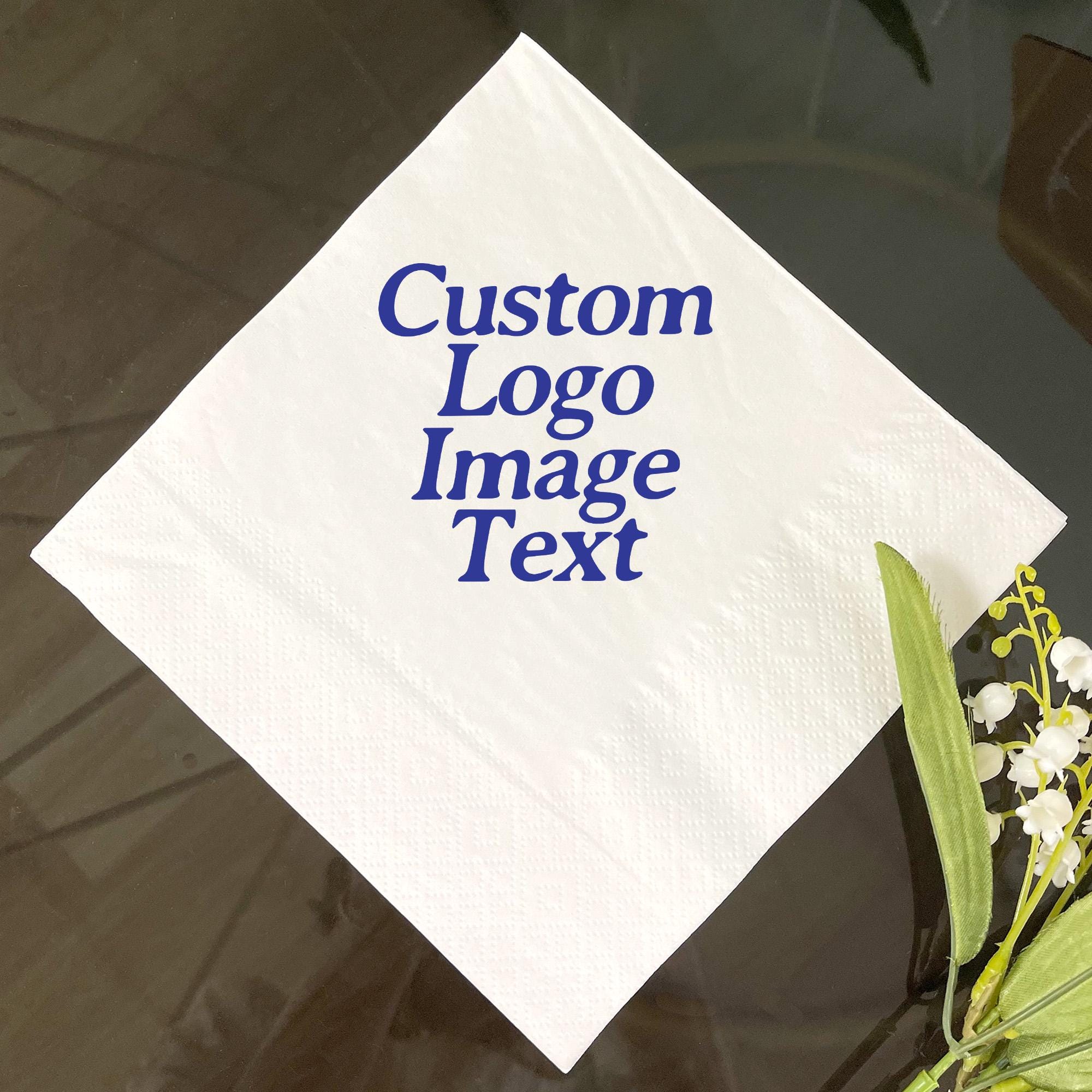Personalized Printed Napkins, Custom Logo Company Napkins, Custom Wedding Napkin, Custom Image Cocktail Napkins