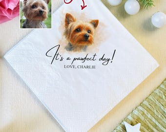 Personalized Dog Wedding Cocktail Napkins, Custom Dog Birthday Napkins, Dog Birthday Napkins, Personalized Dog Wedding Napkins