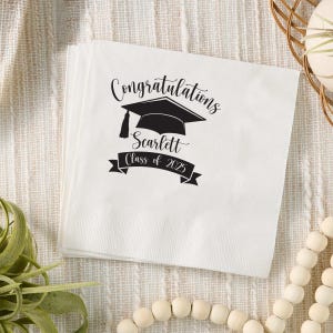 Personalized College Graduation Napkins, Graduation Party Decorations Napkins, Class Of 2025 Napkins, Custom Graduation Party Napkins