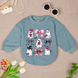 Coquette Halloween Baby Romper Sweatshirt, Girly Coquette Bow Baby Bodysuit, Cute Halloween Ghost Romper, Halloween Pumpkin Baby Clothes
