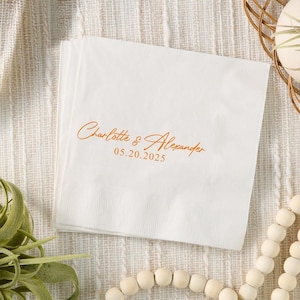 Personalized Wedding Napkins, Luncheon Napkins, Personalized Cocktail Napkins, Custom Monogram Napkins, Wedding Reception Napkins