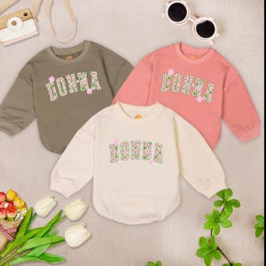 Personalized Baby Name Patricks Day Baby Romper Sweater, Pink Shamrocks Baby Bodysuit, Lucky Shamrocks Baby Rompers, 1St Patricks Day Gift