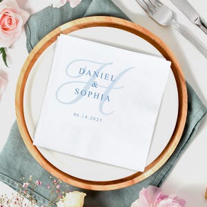 Personalized Wedding Napkins, Custom Wedding Napkins, Monogram Cocktail Napkins, Custom Cocktail Wedding Napkins