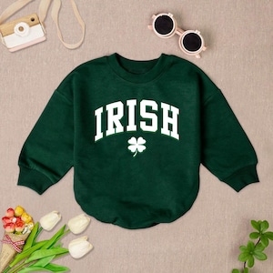 Irish Clover Baby Romper Sweater, St Patricks Day Baby Bodysuit, Saint Patricks Day Baby Romper, Shamrocks Baby Outfit
